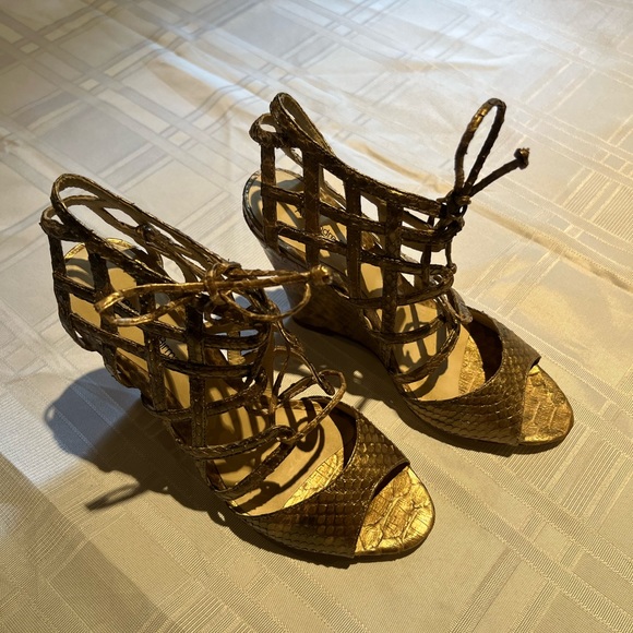 Authentic Alexandre Birman Python Wedge - Picture 6 of 10